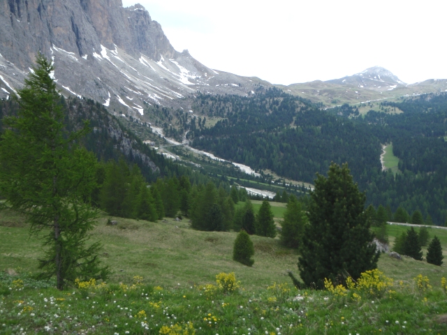 le point de vue sur la montée du passo Sella